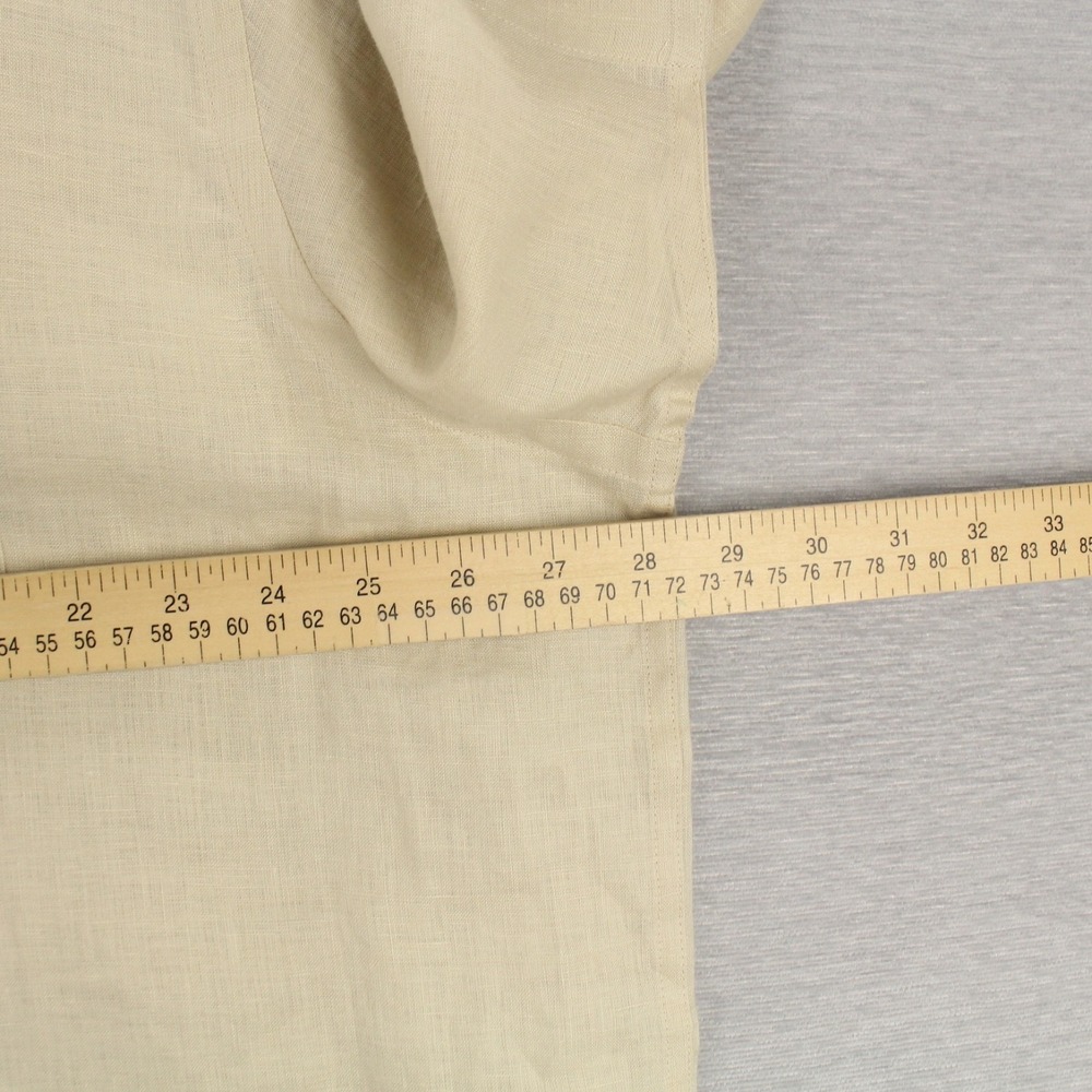Paul Fredrick Linen Shirt Mens Size XXL Tan Classic Fit Short Sleeve - Picture 4 of 7